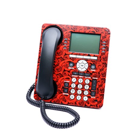 DESK PHONE DESIGNS A9608/9508 Cover-Coral Red Roses A9608RAL3016954G